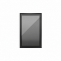 Black aluminium smoked glass cabinet door - 715 x 496 m