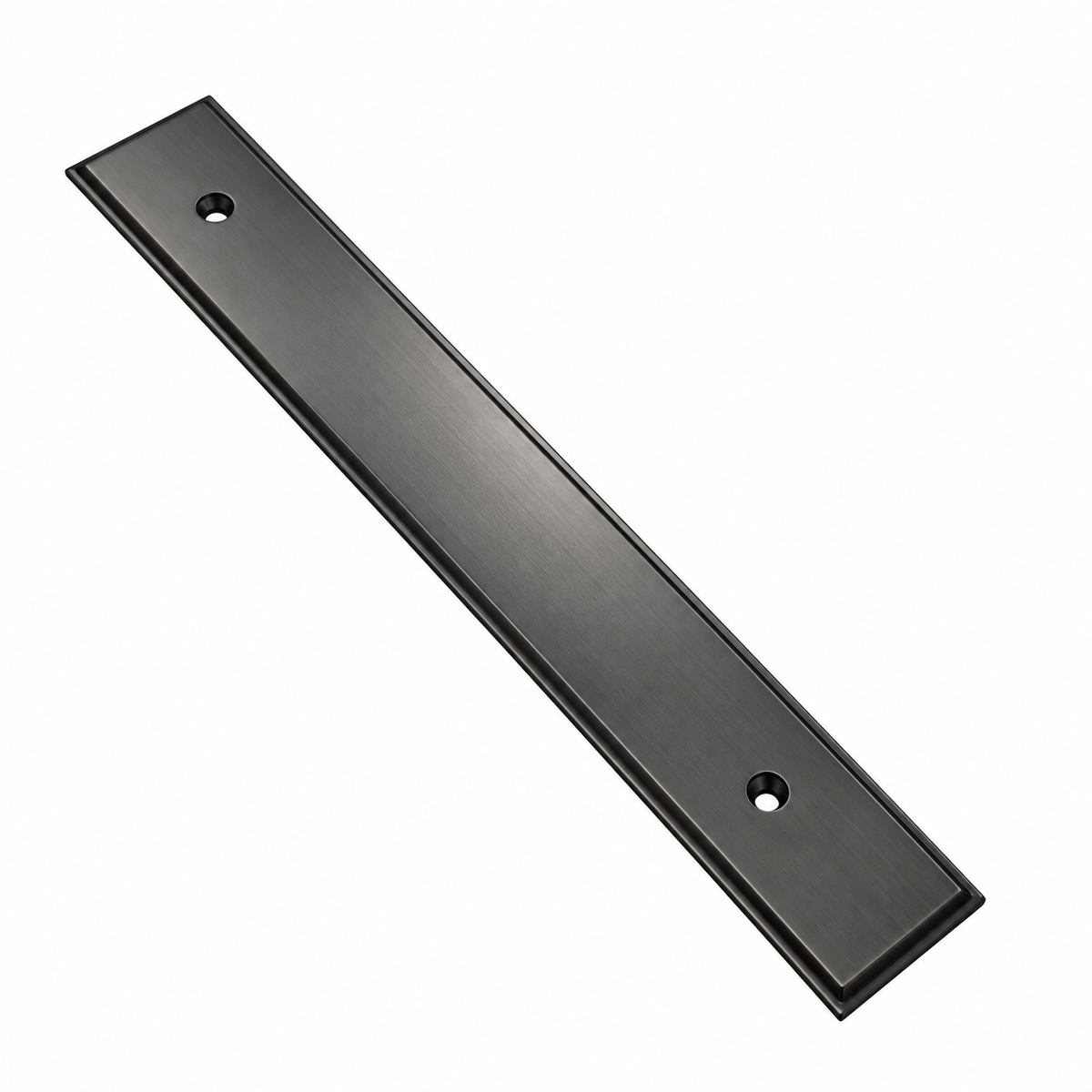 Riva decorative handle backplate in anthracite with a fluted ribbed finish