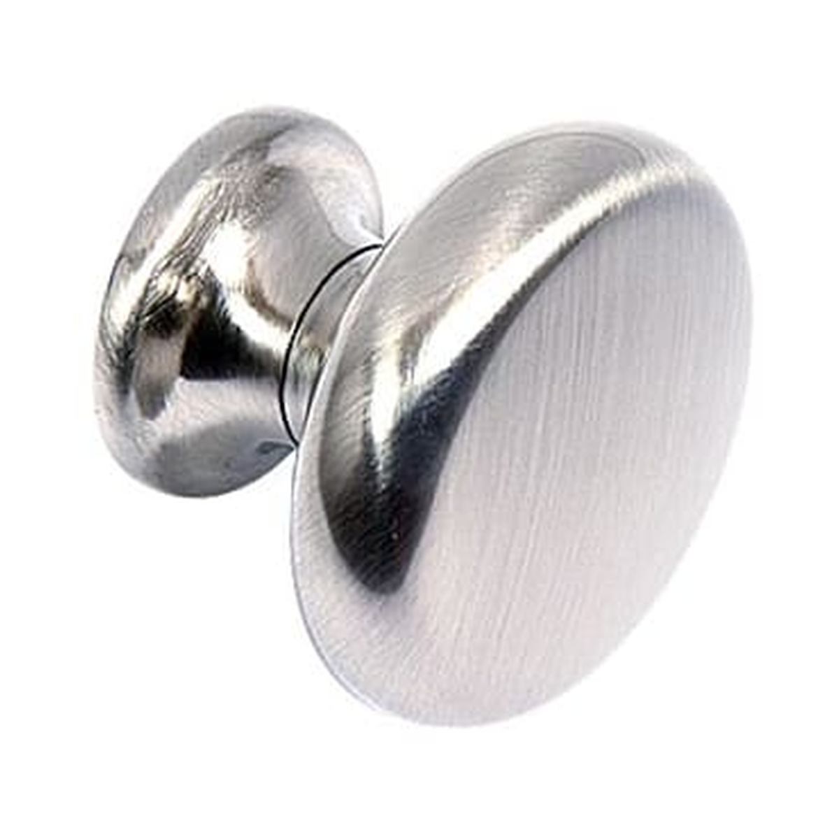 Linea Round Cabinet Knob in brushed nickel finish