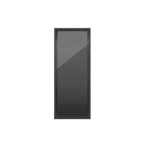 Black aluminium smoked glass cabinet door - 1245 × 496 mm