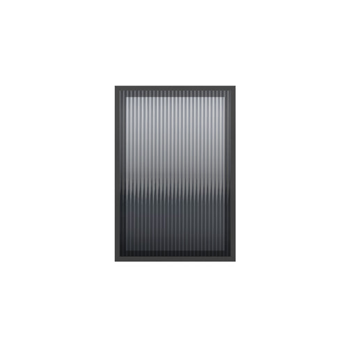 Black aluminium fluted glass cabinet door - 715 x 496 m