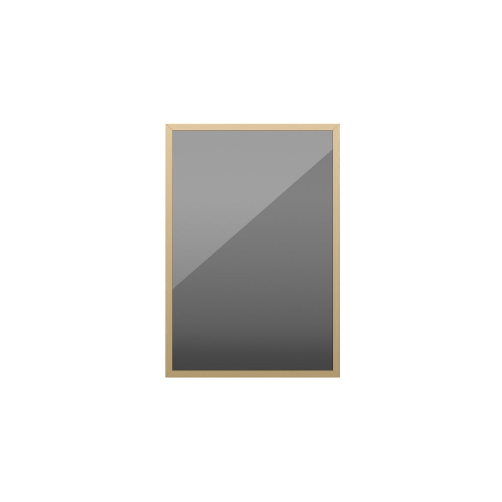 Brass aluminium smoked glass cabinet door - 715 × 496 mm