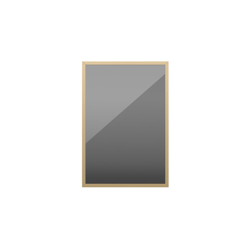 Brass aluminium smoked glass cabinet door - 715 × 496 mm